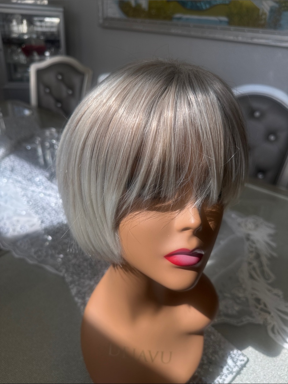 Short Ombré Bob platinum Blonde fade - Picture 5 of 7